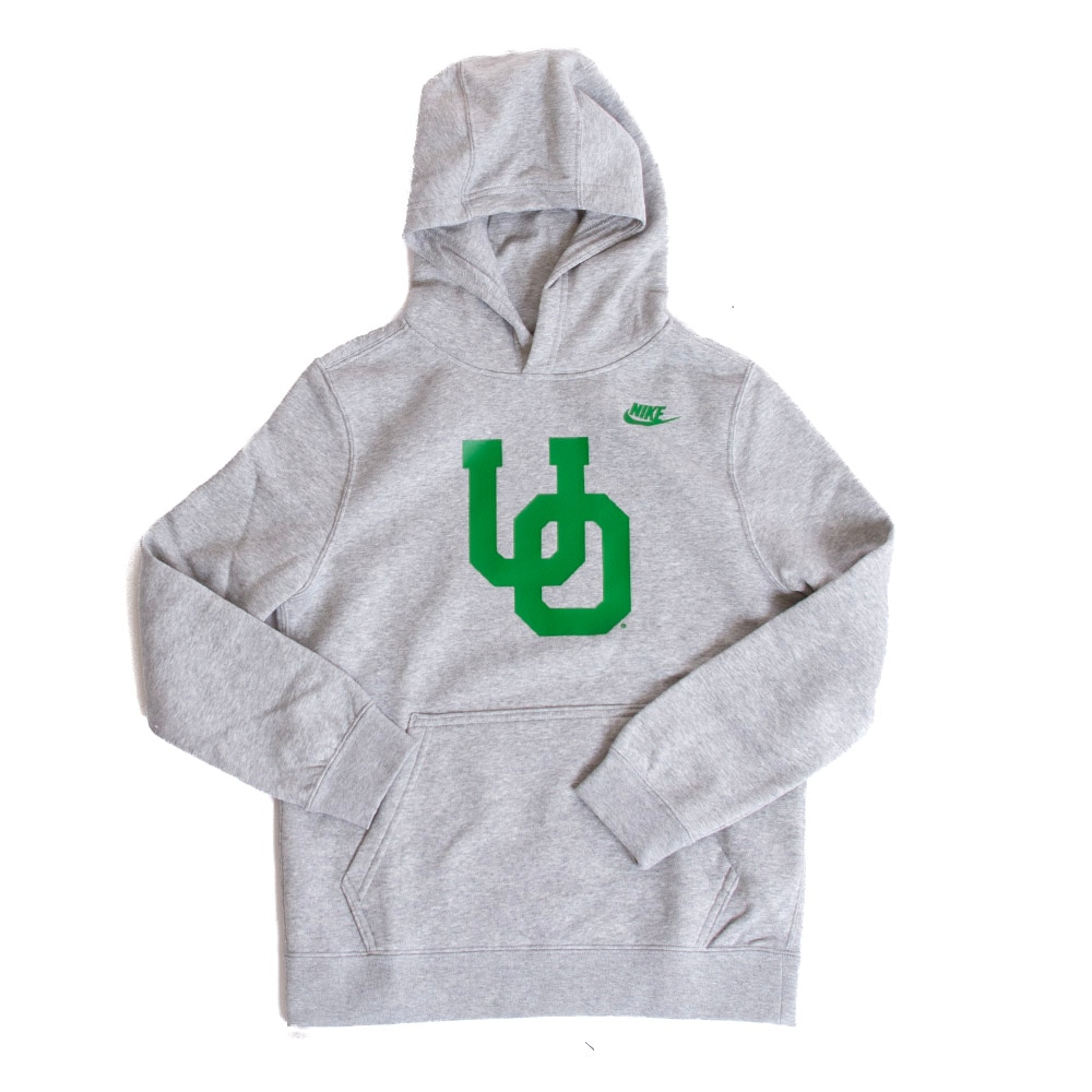 Interlocking UO, Nike, Grey, Hoodie, Cotton Blend, Kids, Youth, Sweatshirt, 766317